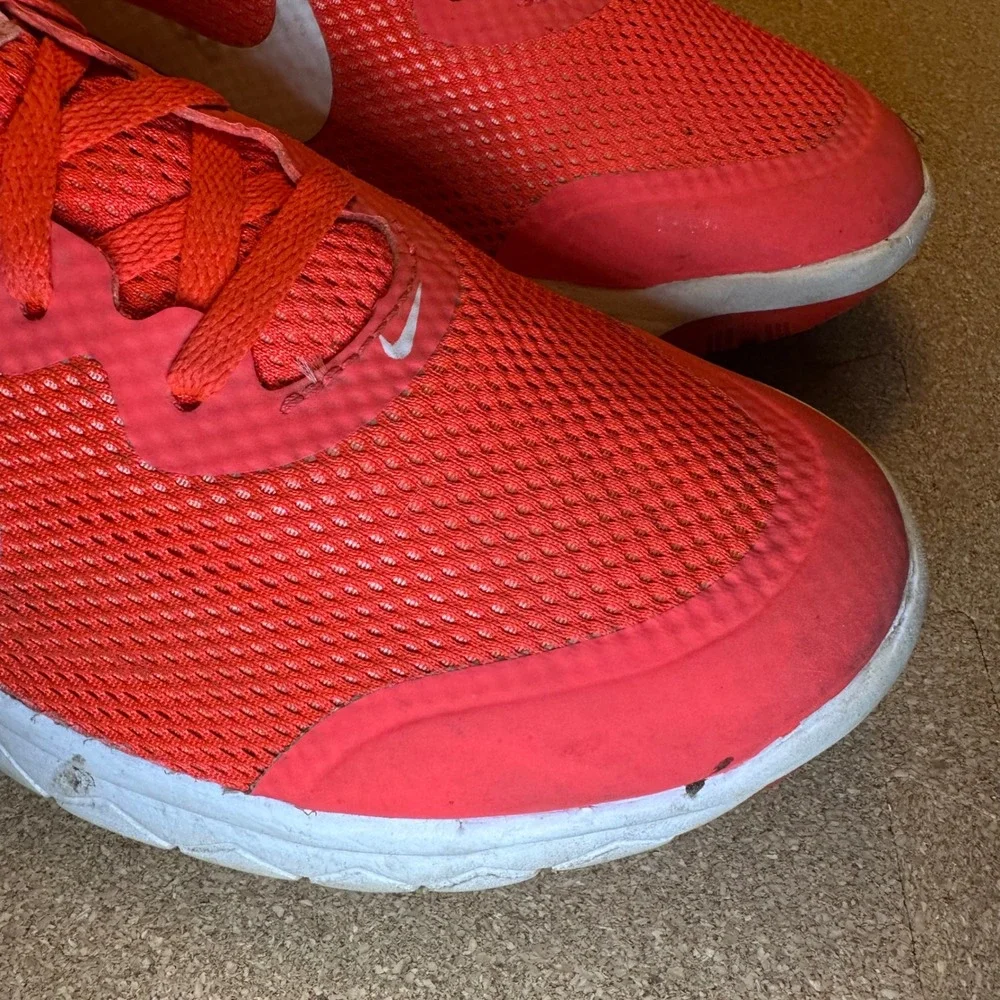 Nike Flex Experience RN 4 Women 9.5 Orange Crimson Running Shoes 749178-602 Mesh
